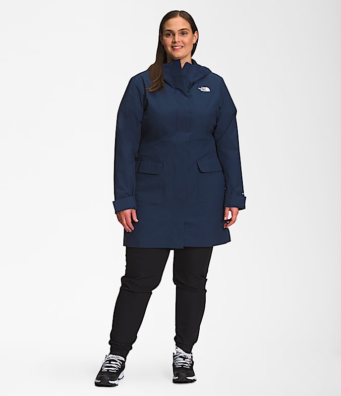 Womens Plus City Breeze Rain Parka II TNF Main
