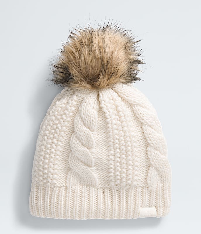 Womens Oh Mega Fur Pom Lined Beanie TNF White Dune HERO