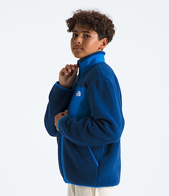 Boys Yumiori FullZip Jacket TNF Estate Blue MODEL34