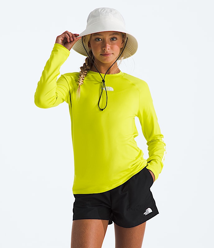 Boys  Girls Amphibious LongSleeve Tee TNF Sulphur Spring Green HERO3