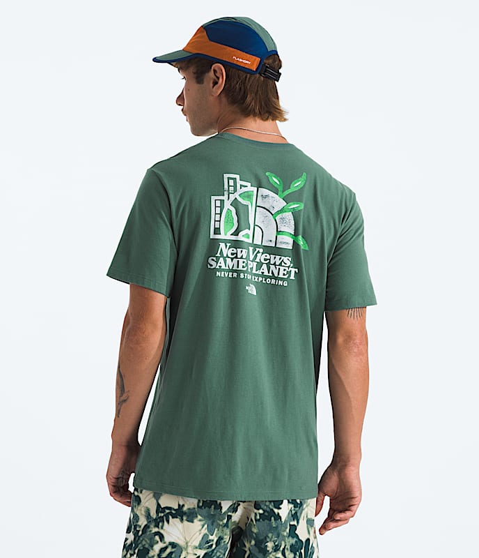 Mens ShortSleeve New Views Same Planet Earth Dome Tee TNF Main