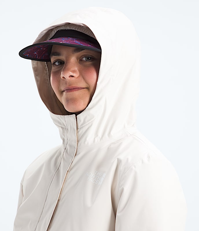 Girls Warm Antora Rain Jacket TNF White Dune MODELHOOD2