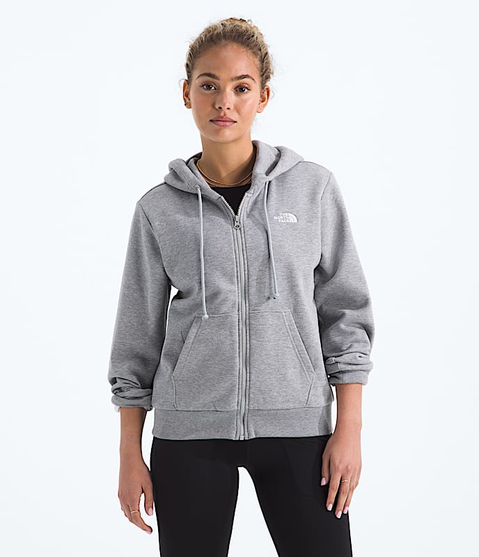 Womens Evolution Simple Dome Regular FullZip Hoodie TNF TNF Pale Grey Heather Main