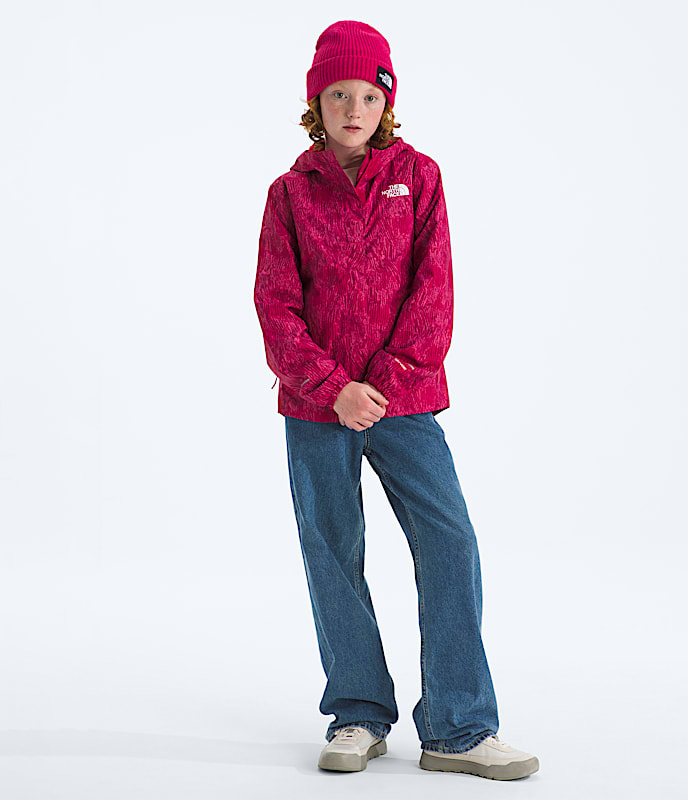 Girls Antora Rain JacketPrint TNF HERO2