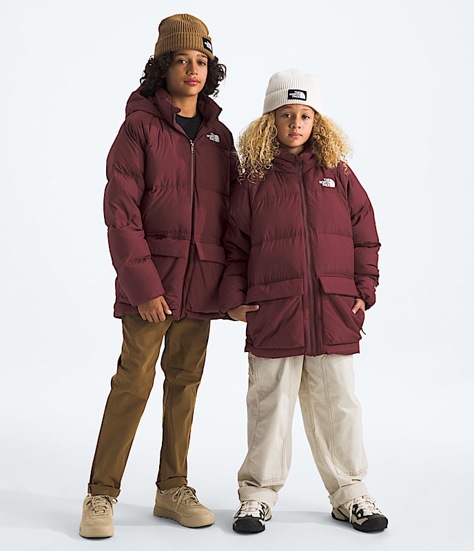 Courte parka double en molleton North Down pour garons et filles TNF HERO