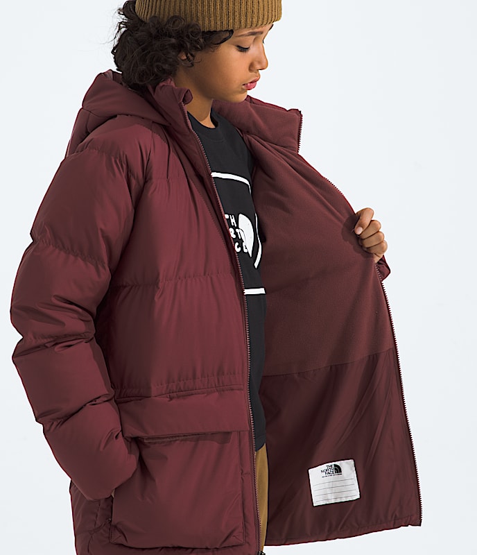 Courte parka double en molleton North Down pour garons et filles TNF MODELINT