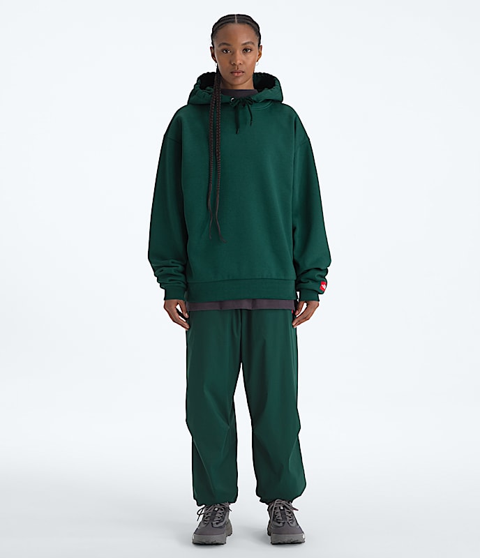 Mens TNF Red Box Hoodie TNF Hunter Green HERO3