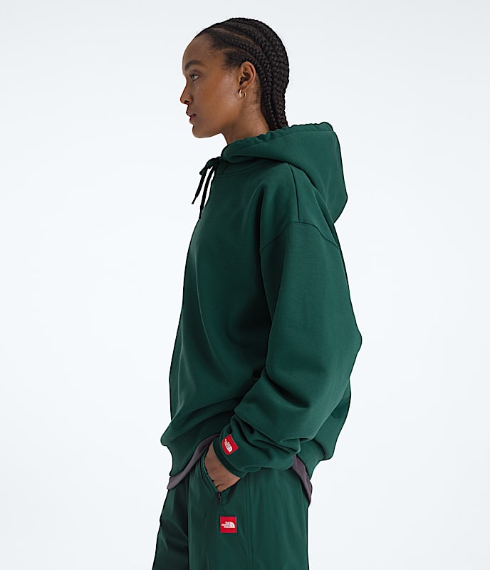 Mens TNF Red Box Hoodie TNF Hunter Green ALT2
