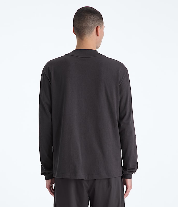 Mens TNF Red Box LongSleeve Tee TNF Obsidian BACK