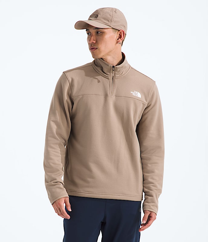 Mens Cedar Trail Grid Fleece Zip TNF HERO