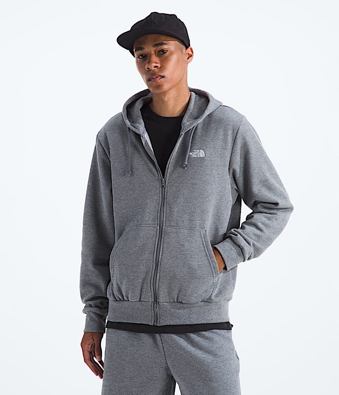 Mens Evolution Simple Dome Regular FullZip Hoodie TNF TNF Mid Grey Heather Main