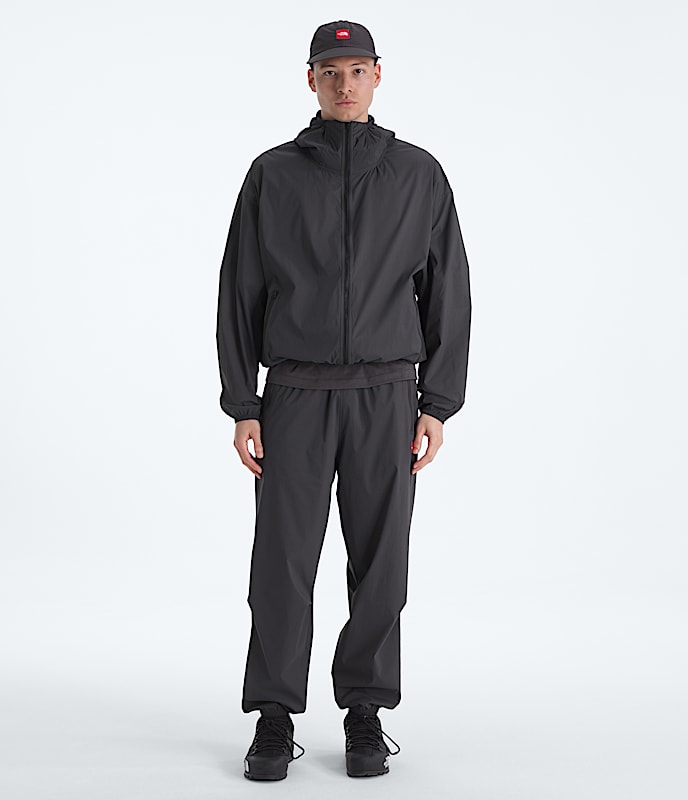 Mens TNF Red Box Packable Hooded Wind Jacket TNF Obsidian HERO2