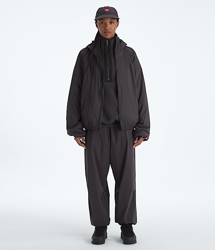 Mens TNF Red Box Packable Hooded Wind Jacket TNF Obsidian HERO3