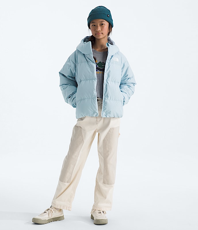 Girls North Down Hooded Jacket TNF Polar Haze HERO2