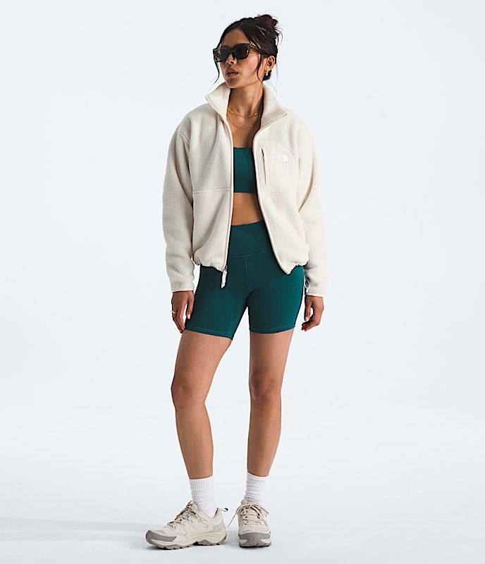 Womens Yumiori Off Peak FullZip Jacket TNF White Dune HERO2