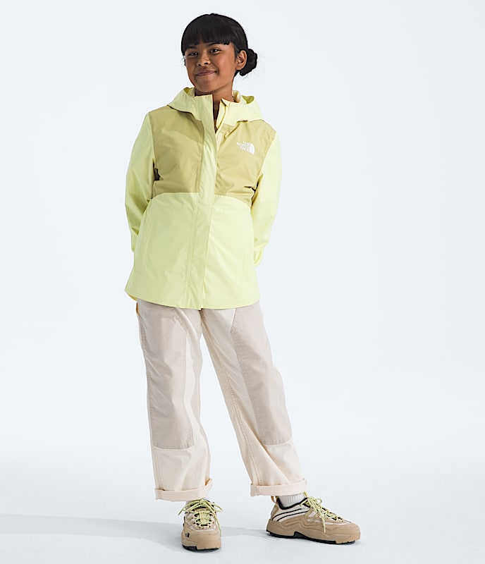 Girls Antora Rain Jacket TNF Lemon MistPear HERO2