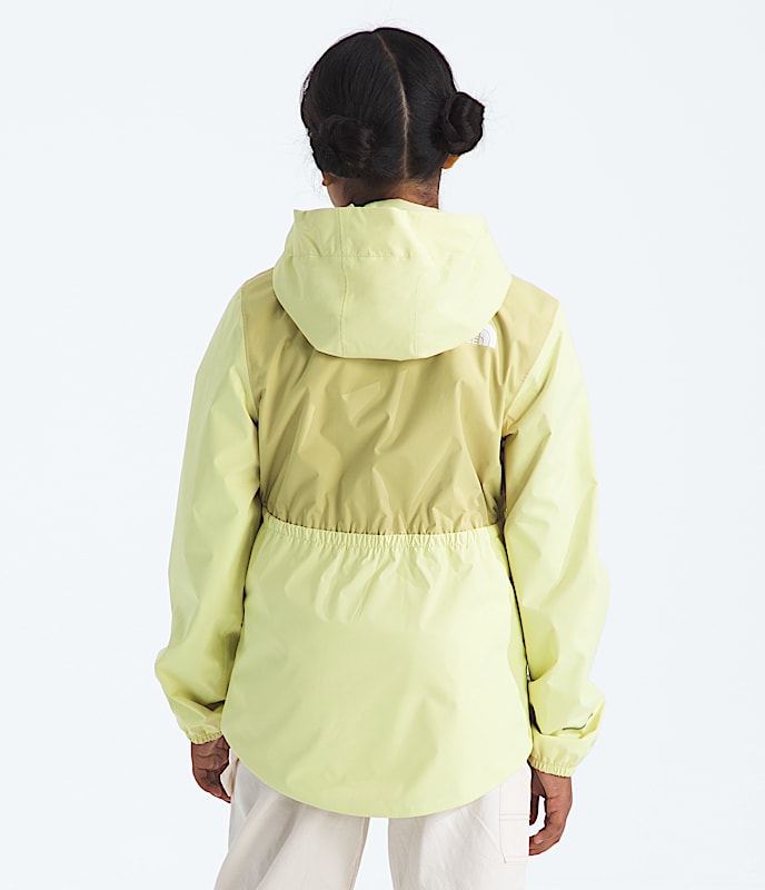Girls Antora Rain Jacket TNF Lemon MistPear BACK