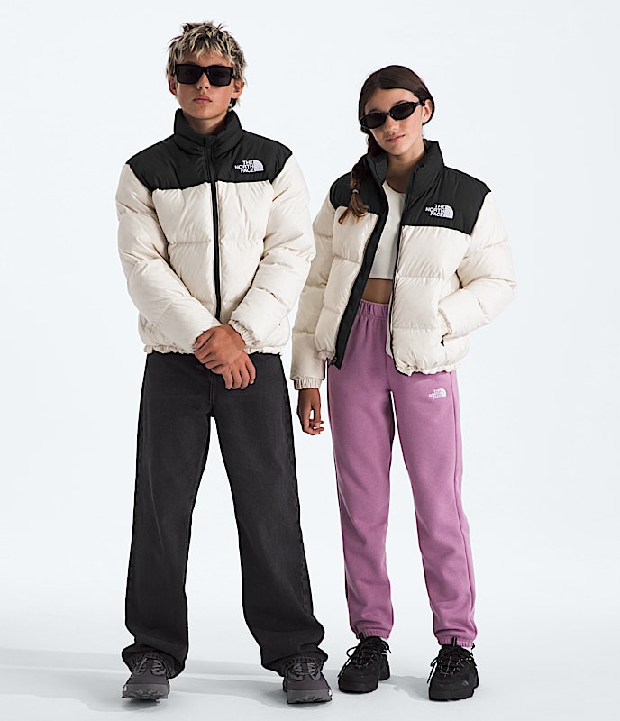 Boys  Girls 1996 Retro Nuptse Jacket TNF White Dune HERO