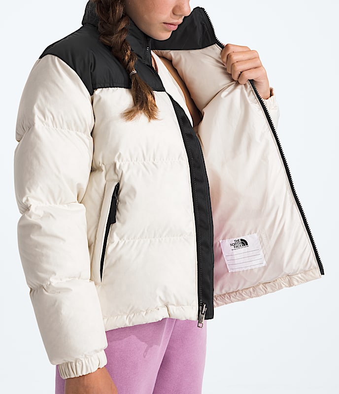 Boys  Girls 1996 Retro Nuptse Jacket TNF White Dune MODELINT