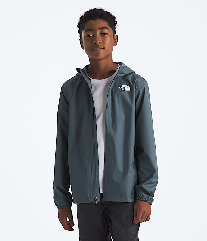Boys  Girls Zipline Rain Jacket TNF Granite Grey HERO2