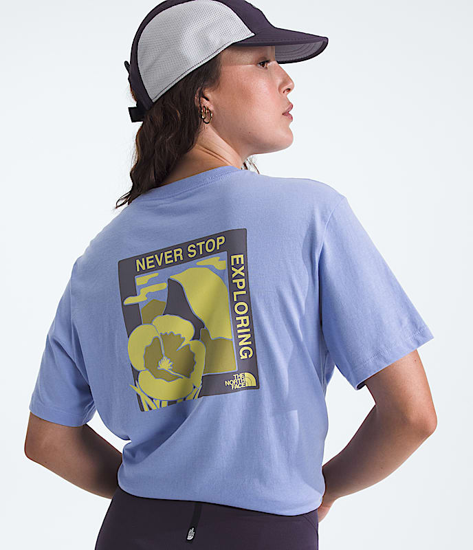 Womens Wildflower Trails Relaxed ShortSleeve Tee TNF HERO2