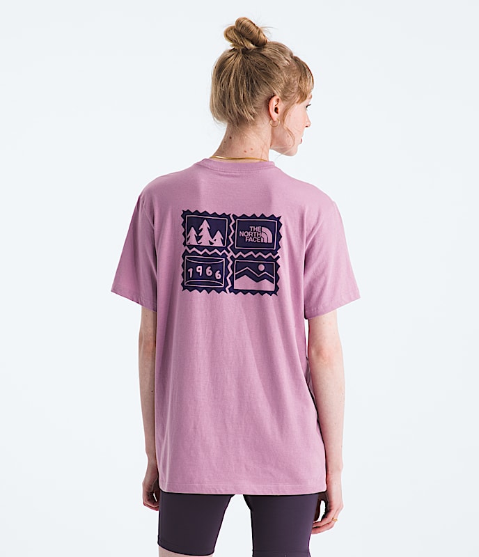 Womens Exploring Stamps Relaxed ShortSleeve Tee TNF Main