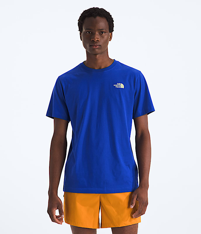 Mens Mountain Stamps Regular ShortSleeve Tee TNF BACK