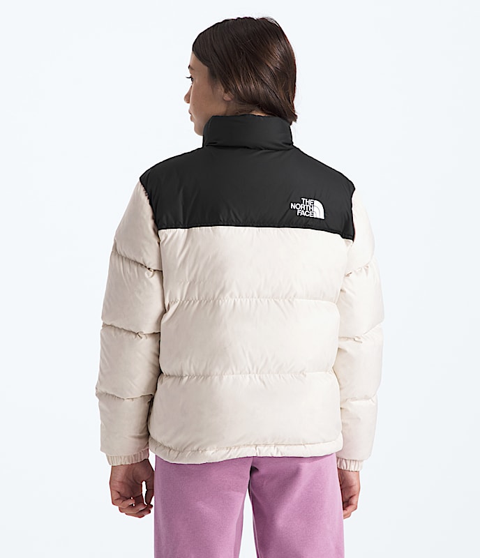 Boys  Girls 1996 Retro Nuptse Jacket TNF White Dune BACK