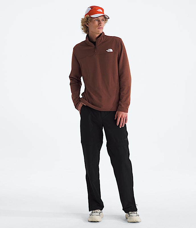 Mens Cedar Trail Grid Fleece Zip TNF HERO2