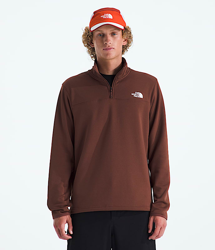 Mens Cedar Trail Grid Fleece Zip TNF Main