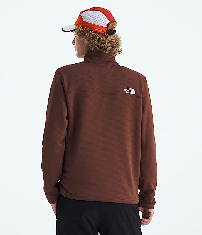 Mens Cedar Trail Grid Fleece Zip TNF BACK