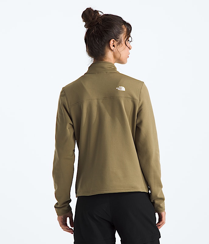 Womens Cedar Trail Grid Fleece Jacket TNF BACK
