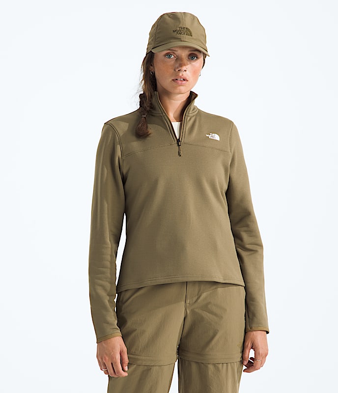 Womens Cedar Trail Grid Fleece Zip Jacket TNF Main