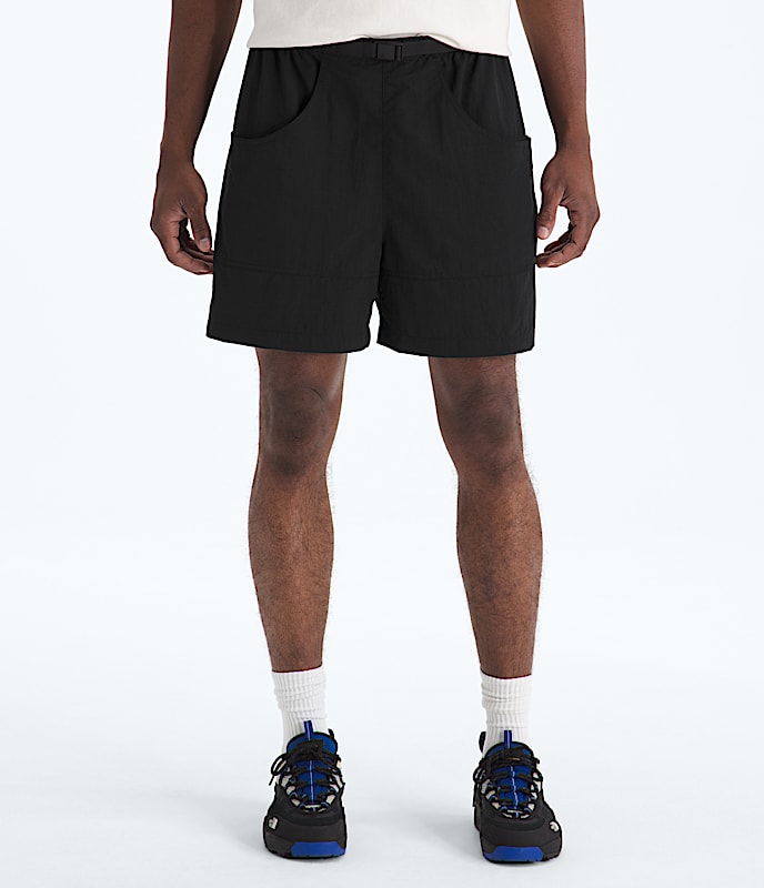 Mens TNF Red Box Nylon Belted Shorts TNF Main