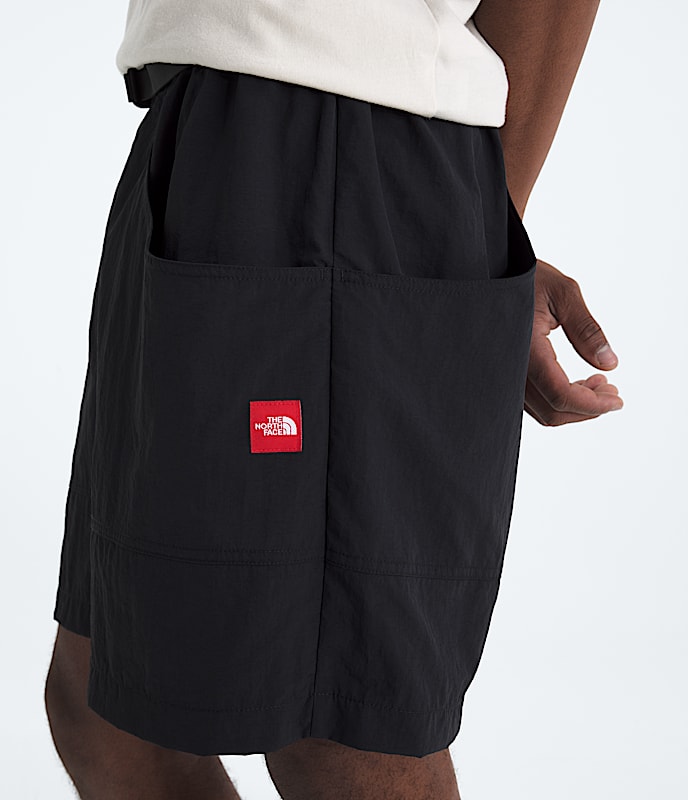 Mens TNF Red Box Nylon Belted Shorts TNF HERO3