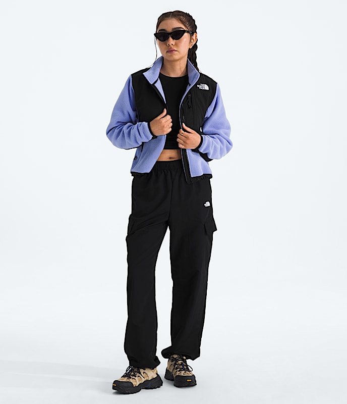 Womens Retro Denali Jacket TNF Periwinkle GlowTnf Black HERO2