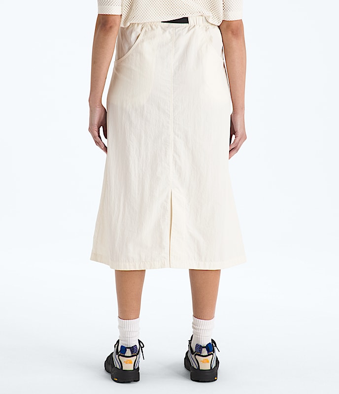 Womens TNF Red Box Nylon Belted Skirt TNF BACK