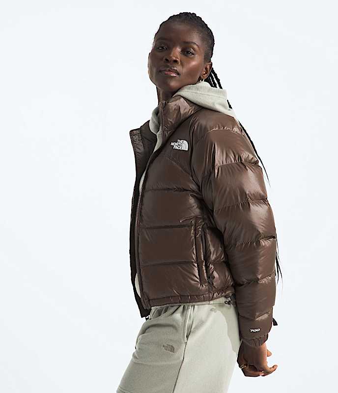 Womens 2000 Retro Nuptse Jacket TNF Smokey Brown MODEL34