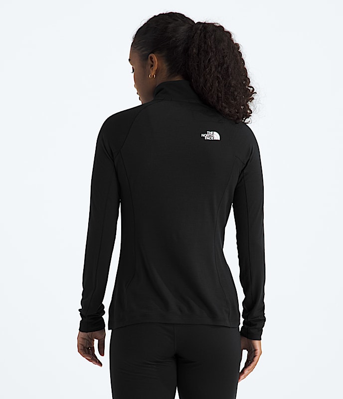 TNF X Smartwool Womens Merino Blend 150 LongSleeve Zip TNF Black BACK