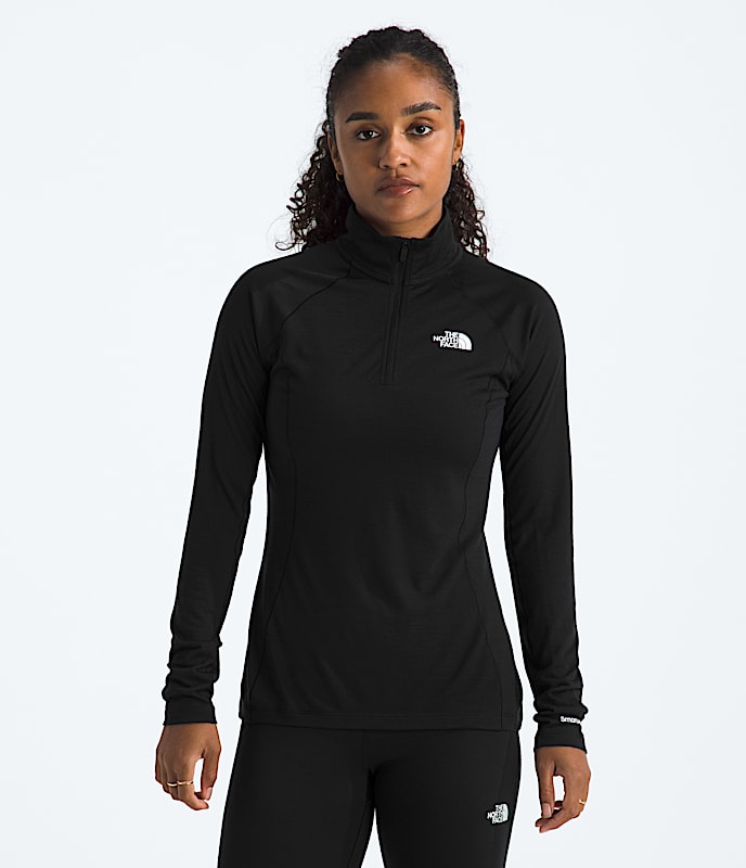 TNF X Smartwool Womens Merino Blend 150 LongSleeve Zip TNF Black Main