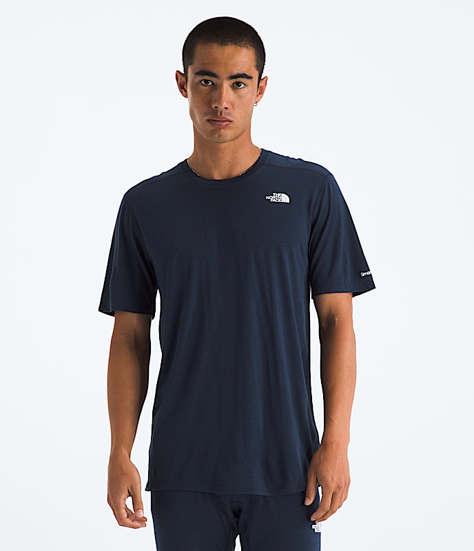 TNF X Smartwool Mens Merino Blend 150 ShortSleeve Crew TNF Deep Navy Main