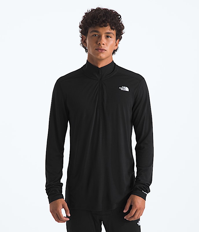 TNF X Smartwool Mens Merino Blend 150 LongSleeve Zip TNF Black Main