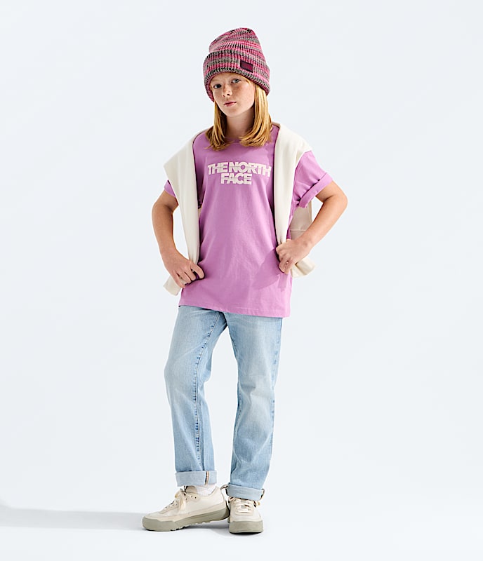 Girls Chalbi Relaxed ShortSleeve TeeGraphic TNF HERO2