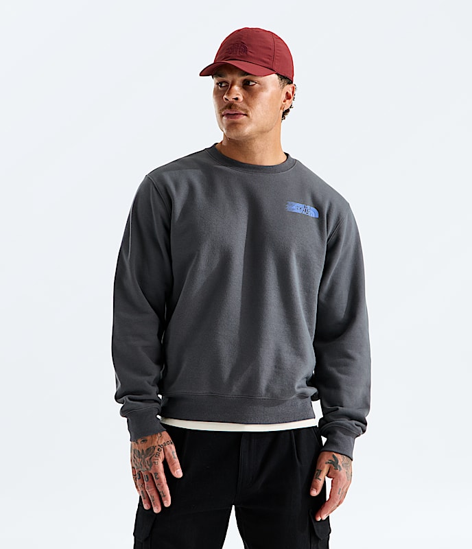 Mens Retro Trail Relaxed CrewGraphic TNF BACK