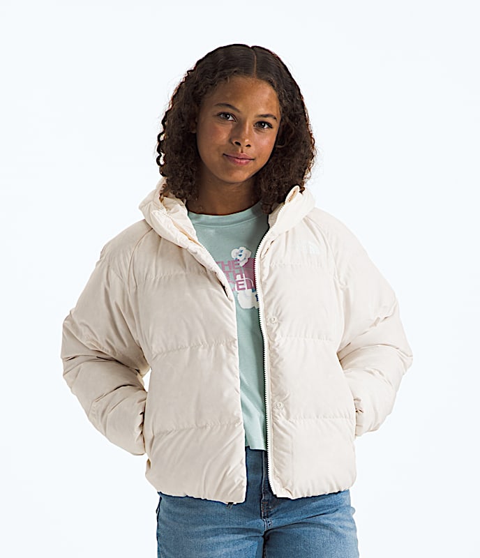 Girls North Down Hooded Jacket TNF White Dune Main