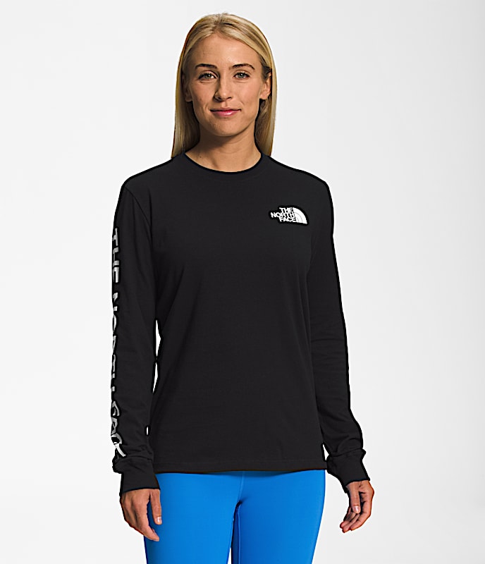 Womens LongSleeve Sleeve Hit Graphic Tee TNF TNF BlackTNF White HERO