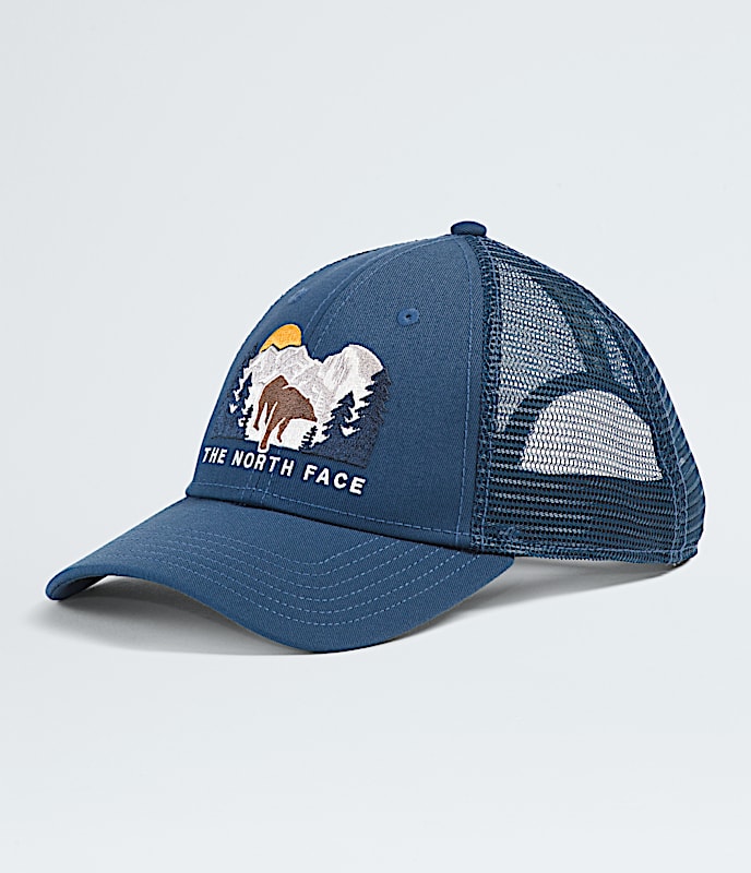 Embroidered Mudder Trucker Hat TNF Shady BlueBear Graphic HERO