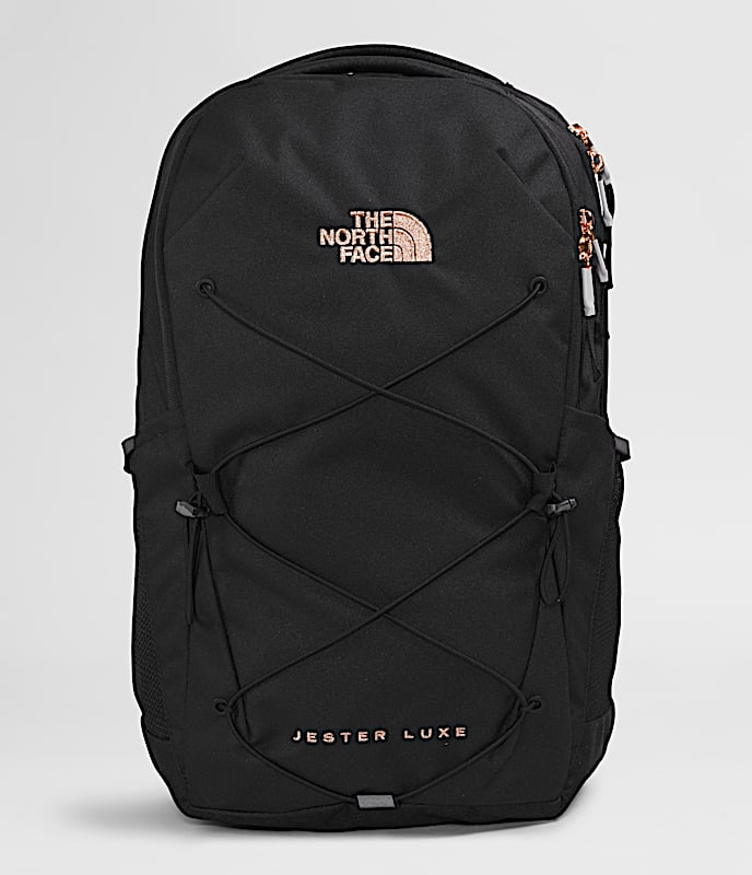 Womens Jester Luxe Backpack  27L TNF TNF Black HeatherBurnt Coral Metallic HERO
