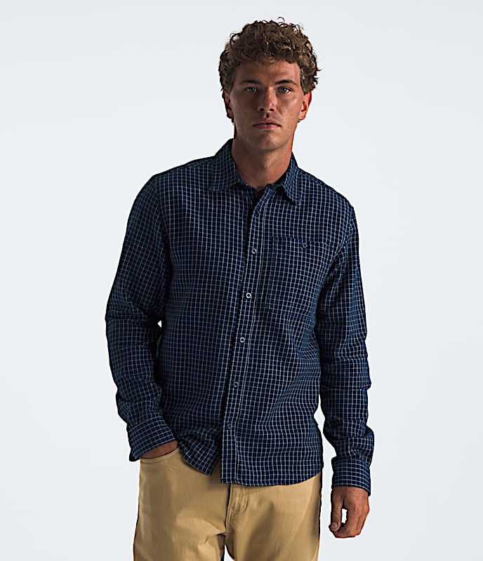 Mens Arroyo Lightweight Flannel Shirt TNF SUMMIT NAVY GRID PLAID Main