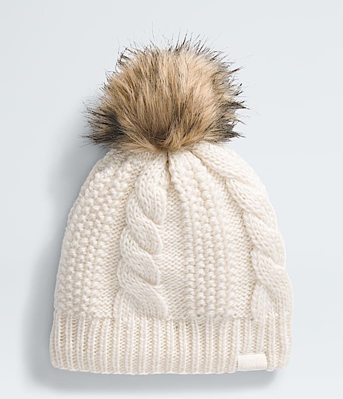 Womens Oh Mega Fur Pom Lined Beanie TNF White Dune HERO